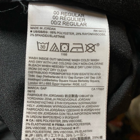 Gap Bi-Stretch Side Zip Skinny Pants 00 - Picture 9 of 9